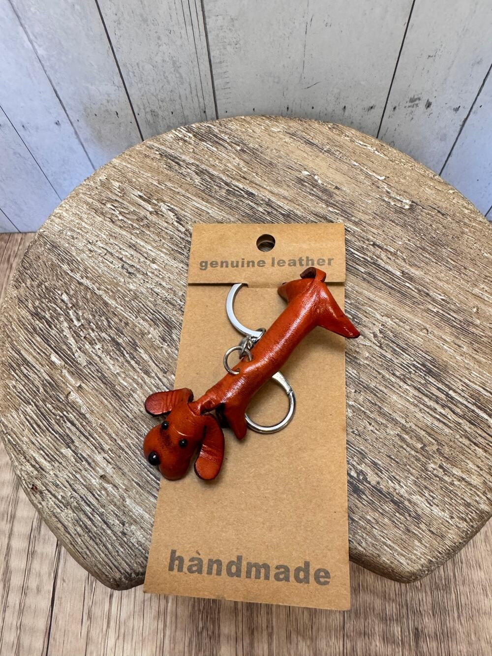 Wiener Dog Bag Charm Genuine Leather Doxie Dachshund Purse Charm NeW! Dog Lover